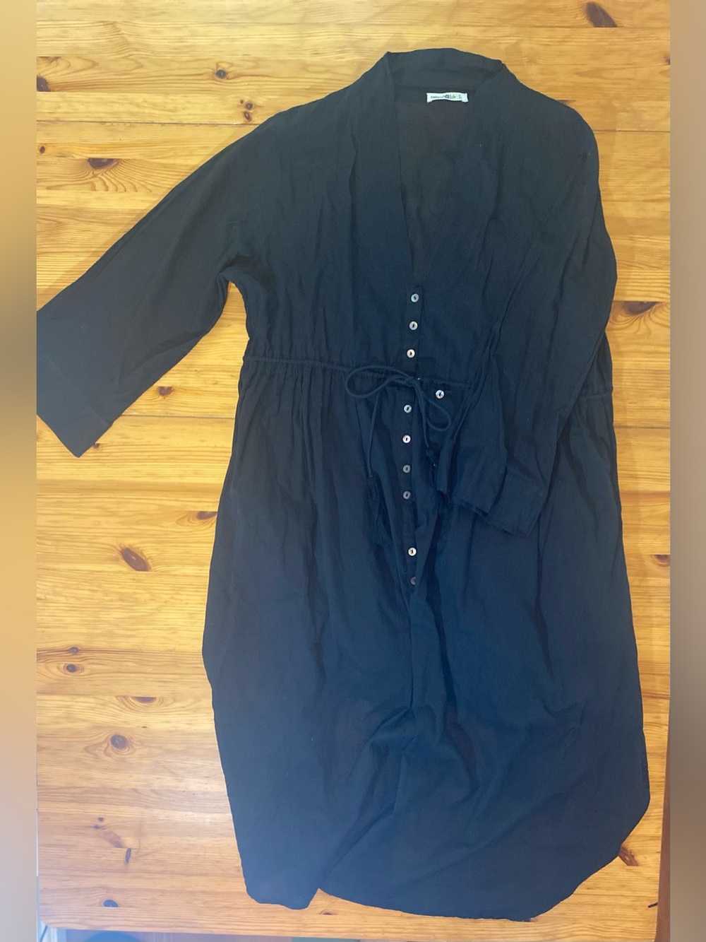 Natural Life Chloe Woven Button Front Cotton Bohemian Midi Dress Size Large - Picture 4 of 9